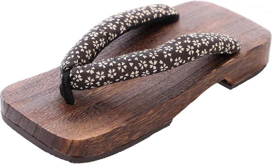 Bruin Sakura bloemen origineel Japan Geta hout teenslippers sandaal Tabi sokken Kimono Yukata Samurai )