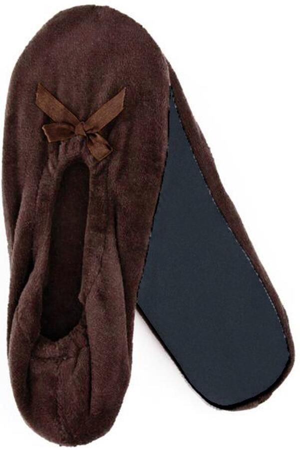 Bruine Ballerina Pantoffels voor Dames met Strik