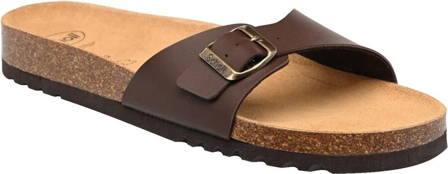 Bruine Heren Slippers met Gesp Comfortabel en Stijlvol