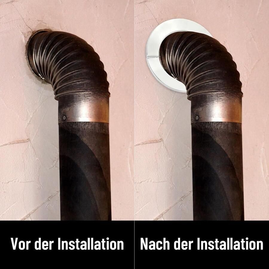 Buismanchet rozet ovenbuis afdekrozet roestvrij staal 100 mm wandrozet tweedelig Ø 101 mm gat diameter