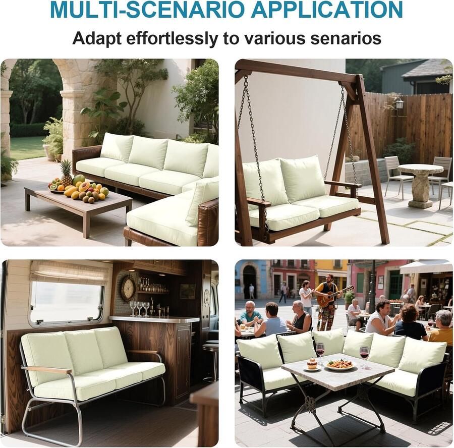 Buiten Kussenhoezen Met Rits Waterdichte Rotan Meubilair Stoelhoes Hoezen Voor Bank Kussen Tuin Patio Caravans Camper Bank (Beige 60×60×