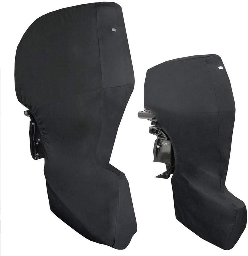 Buitenboordmotor Cover Zwart Heavy Duty 600D Waterdichte Oxford Stof Motor Hood Cover Boot Motor Cover met Winddicht Band (250-350 PK)