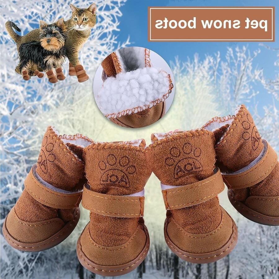 Buitenlandse Hondenlaarzen voor Kleine Honden Warme en Waterdichte Puppy Boots voor Winterse Omstandigheden met Antislip Bescherming en Comfort voor Pootjes