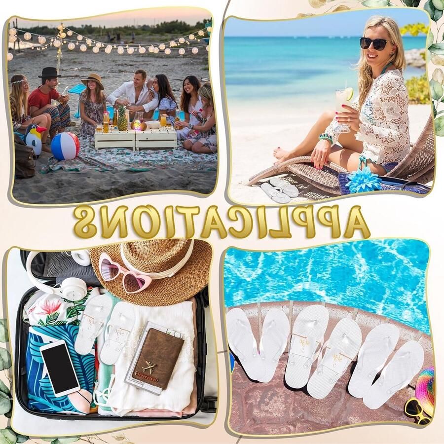 Bulk Slippers voor Bruiloft Gasten 20 Sets Witte Unisex Slippers met Touwdecoratie en Maatkaarten voor Comfortabele Voeten