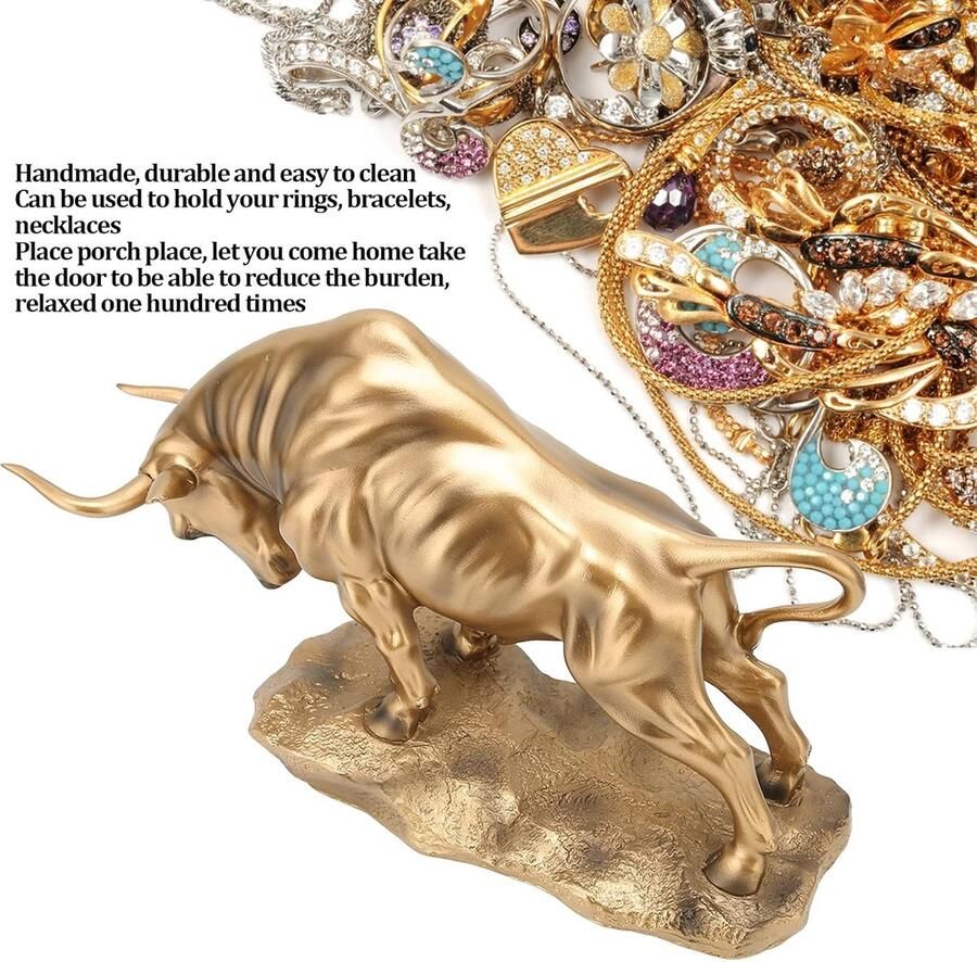 Bull beeldje hars Chinese Feng Shui Ox standbeeld gunstige rijkdom geluk sculptuur ornamenten voor thuiskantoor decoratie