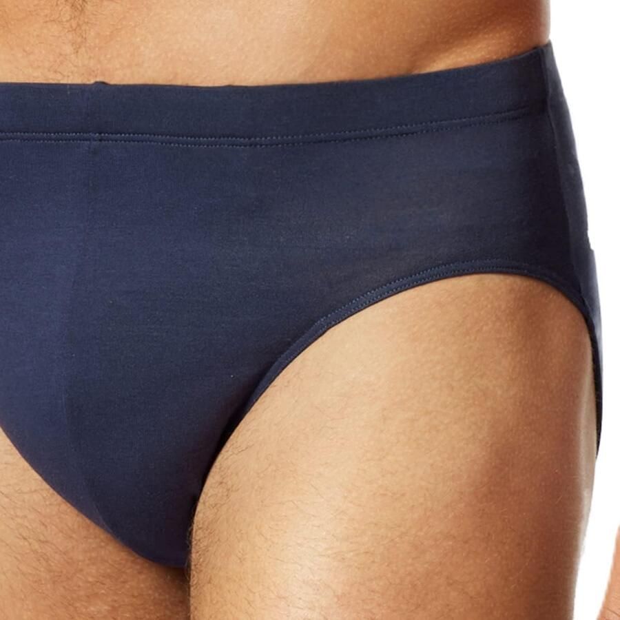 By Schiesser Heren 3-pack slip supermini ondergoed met zachte manchetten Cotton Stretch Mix donkerblauw