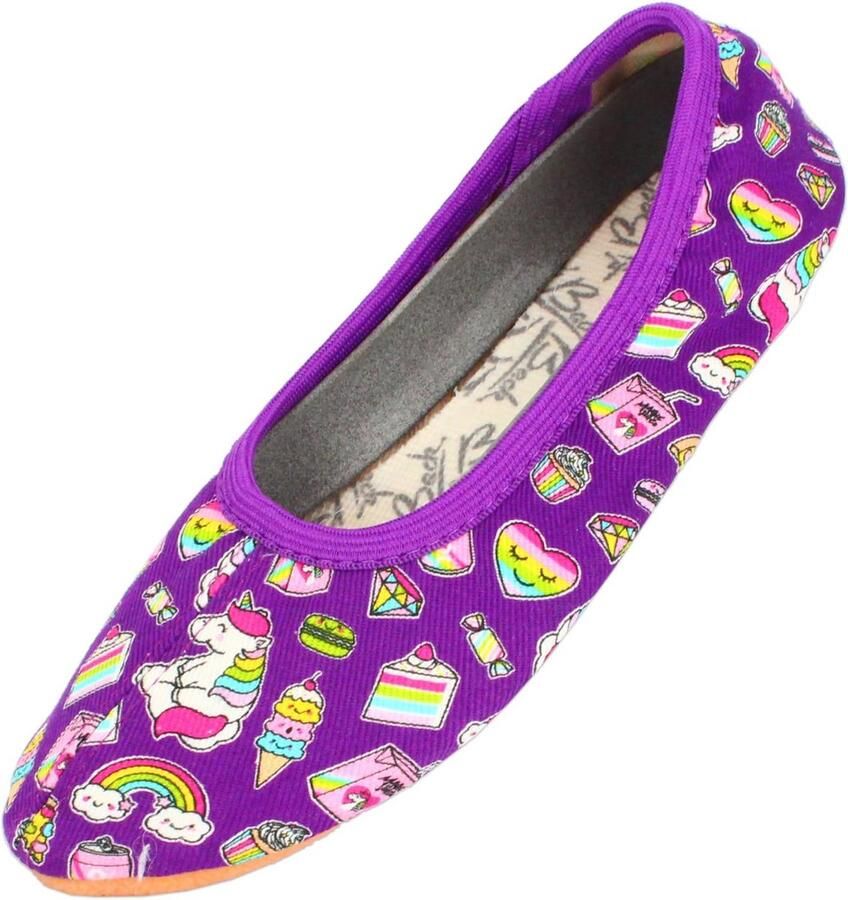 Paarse Meisjesschoenen met Regenboogprint Antislip Gymnastiekschoenen