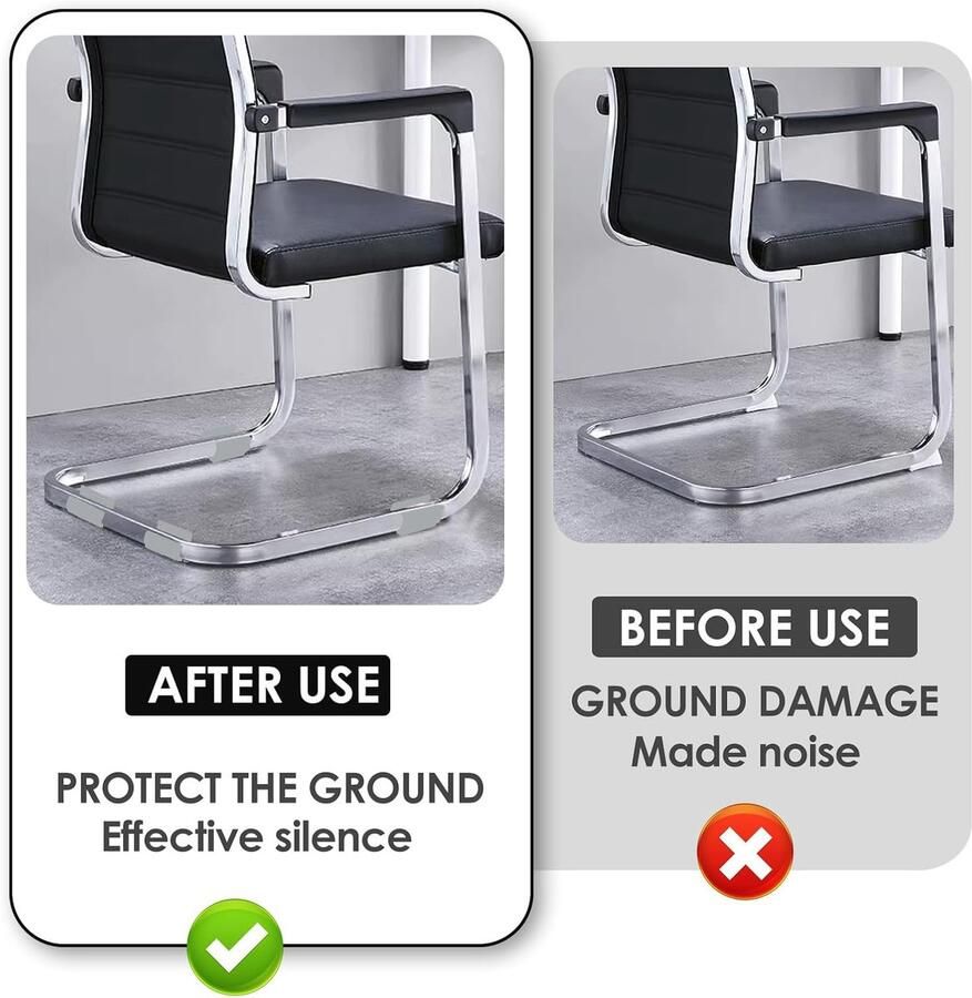 Cantilever met vilt universele meubelglijders Ø 24-25 mm voor duizelstoelen voor parket laminaat tegels krasbescherming en geluidsreductie grijs 8 stuks 25 mm 8 stuks