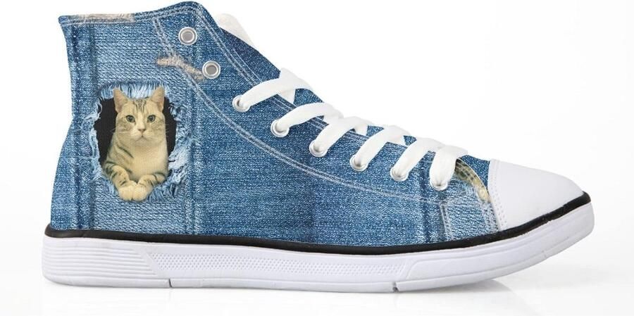 Canvas Sneakers Hoog voor en Casual Gymschoenen en Vrijetijdsschoenen