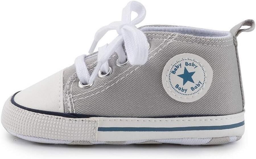 Canvas Sneakers voor Baby en Hoge Top Lace Up Wandelschoenen voor Pasgeborenen