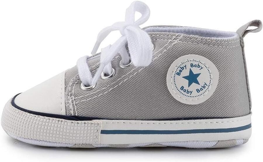 Canvas Sneakers voor Baby en Hoge Top Lace Up Wandelschoenen voor Pasgeborenen