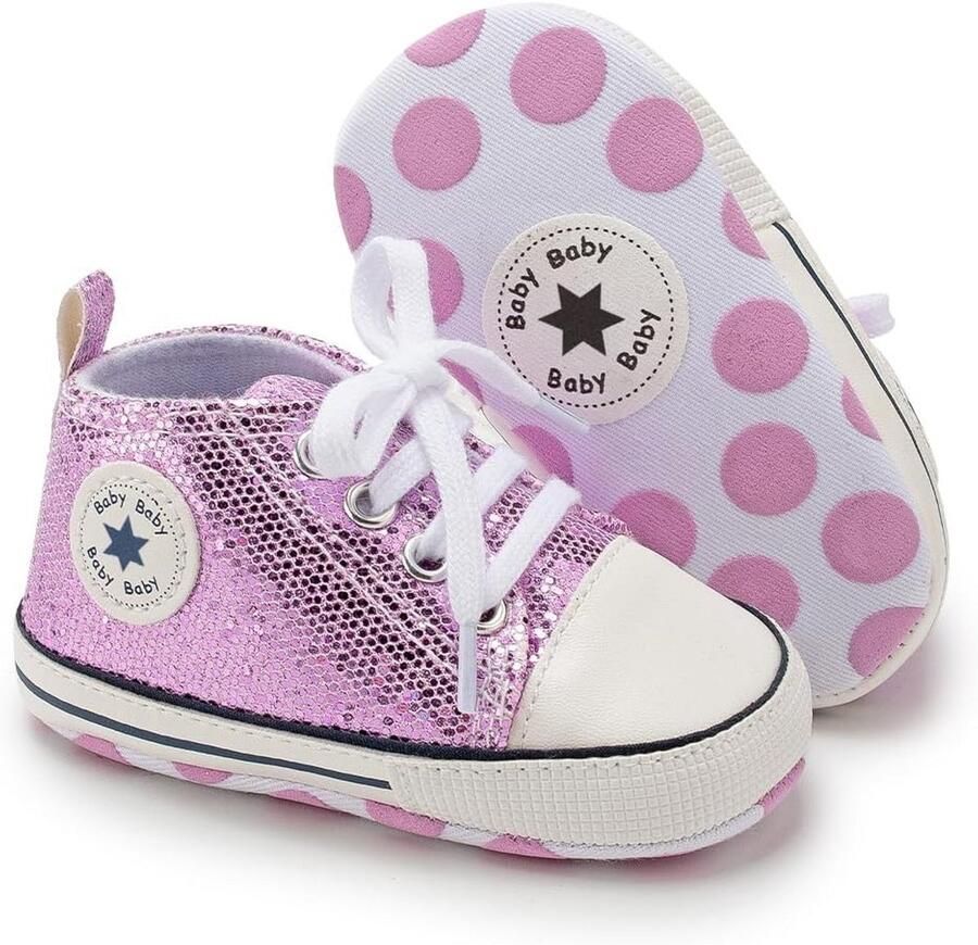 Canvas Ster Hoge Top Sneaker voor Baby Zachte Anti-Slip Zool Eerste Wandelaar