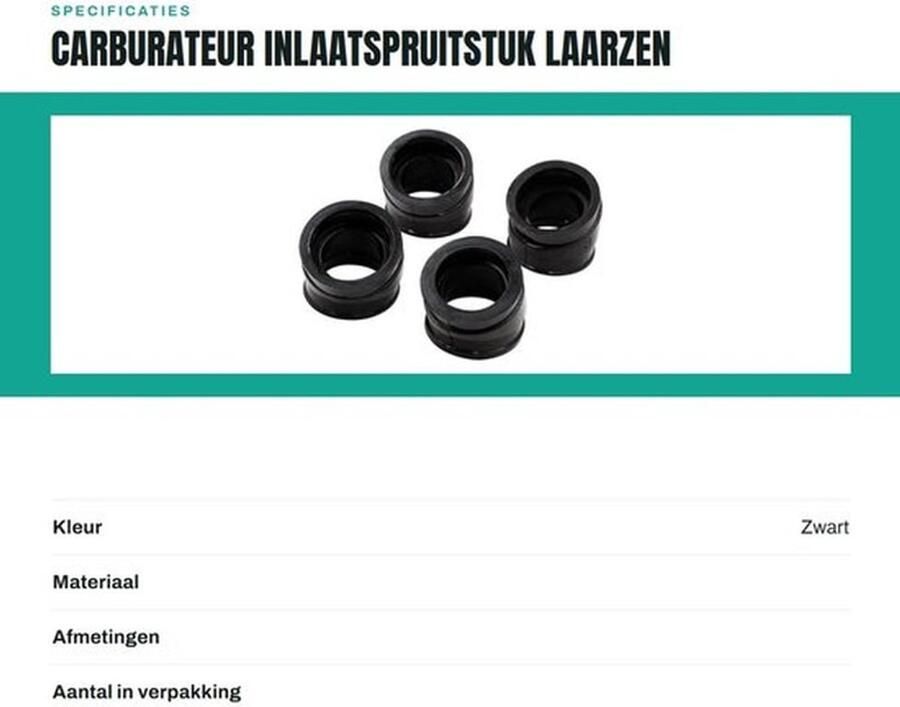 Carburateur Inlaatspruitstuk Laarzen Geschikt voor H0NDA Hoogwaardige Kwaliteit 4 Stuks Onderdeelnummer 16211-425-000 Perfecte