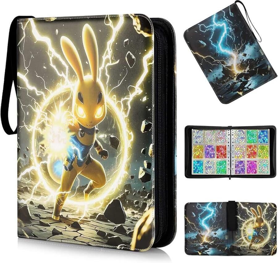 Card Binder met Gesloten Rits 52 Pagina's 936 Pockets Toploader Binder PU Waterdichte Kaartenalbum Dubbelzijdige Kaartenmap voor Yu-Gi-Oh MTG Spelkaarten