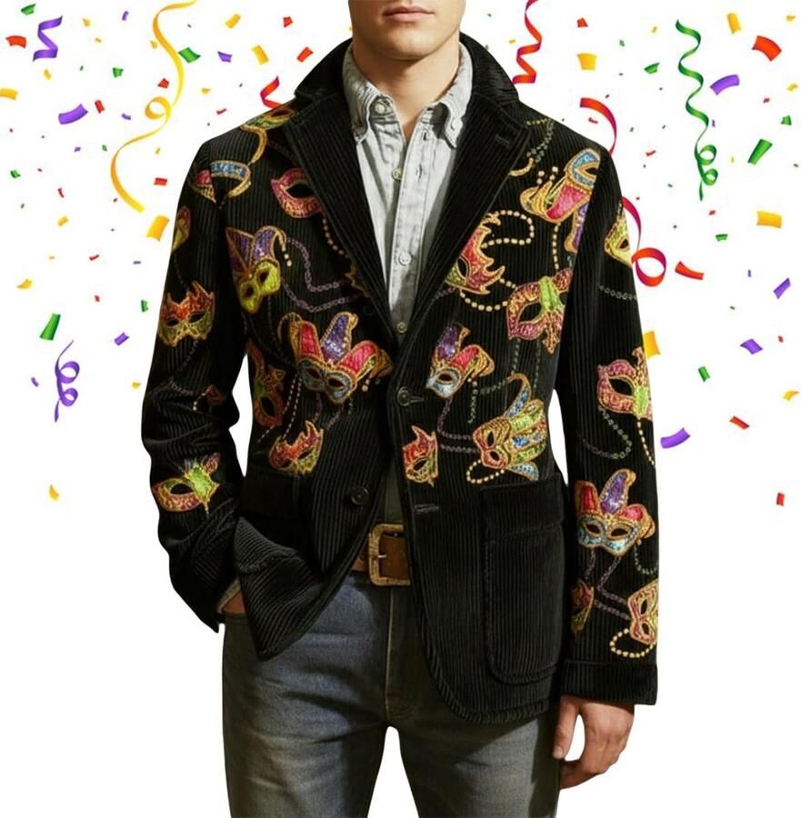 Carnival Velvet corduroy jas ideaal voor formele evenementen en casual zakelijke outfits moderne en elegante pasvorm
