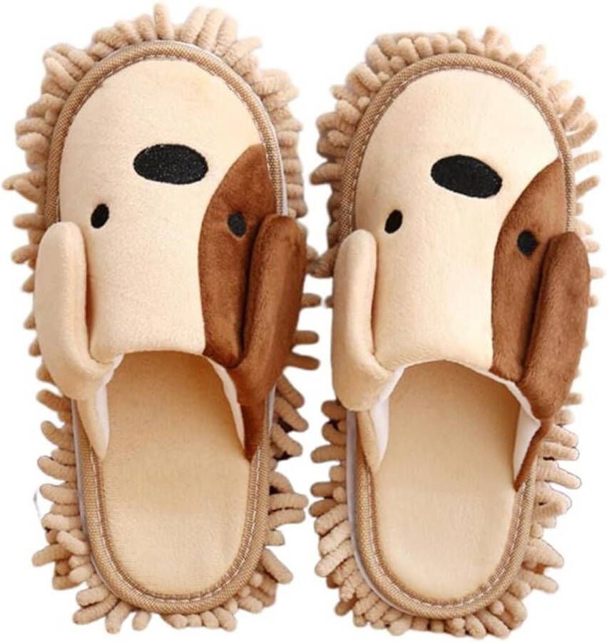 Cartoon hond mop pantoffels Microvezel reinigen en afstoffen Afneembare schoenen slippers voor kantoor thuis en kamer