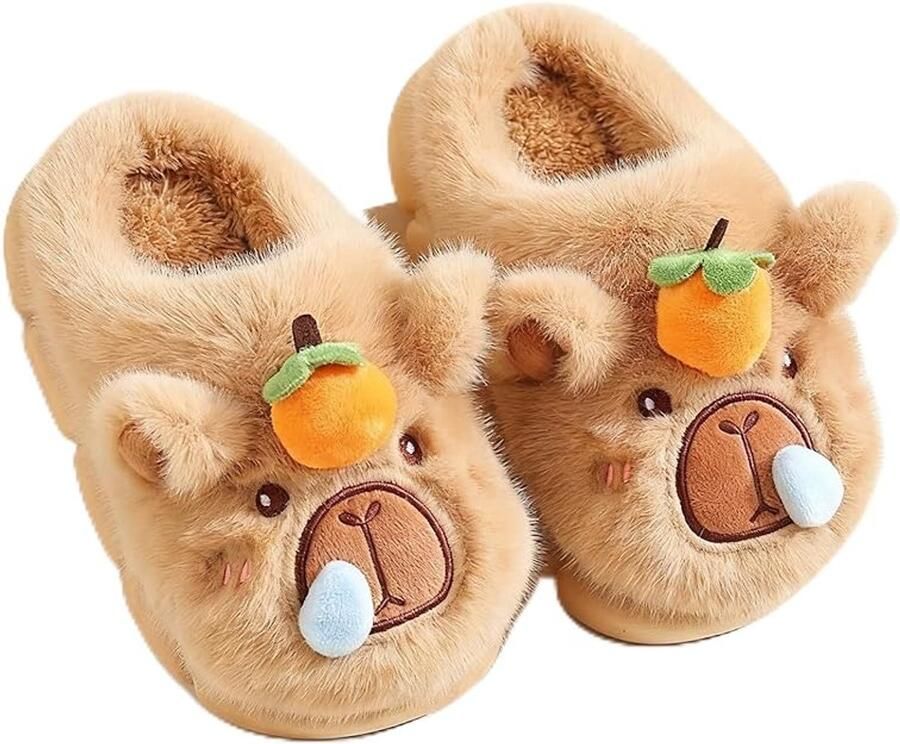 Cartoon pantoffels met dierenmotief schattige cartoon pluchen kinderschoenen met dierenmotief schattig cartoonontwerp warme leuke en zachte herfst- winterpantoffels geschikt voor en