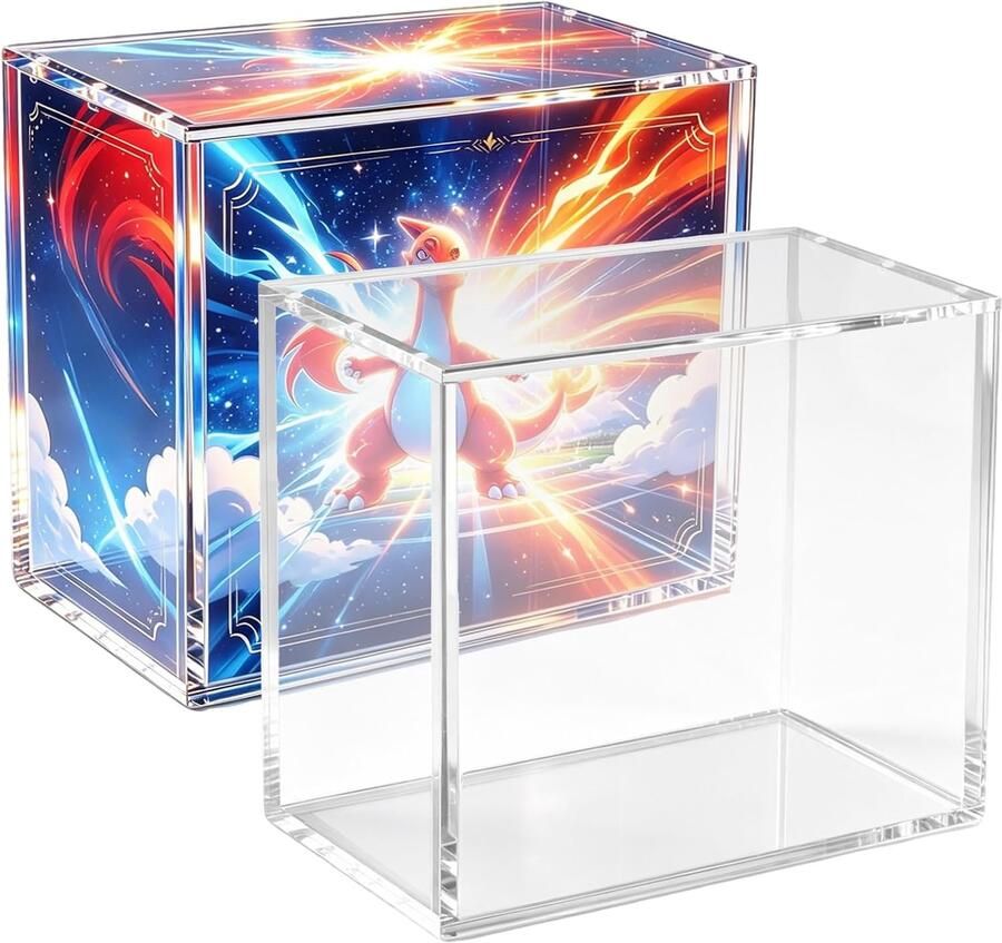Case magnetisch acryl box voor Elite Trainer Box 5 mm magnetische vitrine 18 7 x 16 7 x zuurvrij en krasbestendig magnetische snelsluiting ter bescherming van Pokémon-dozen