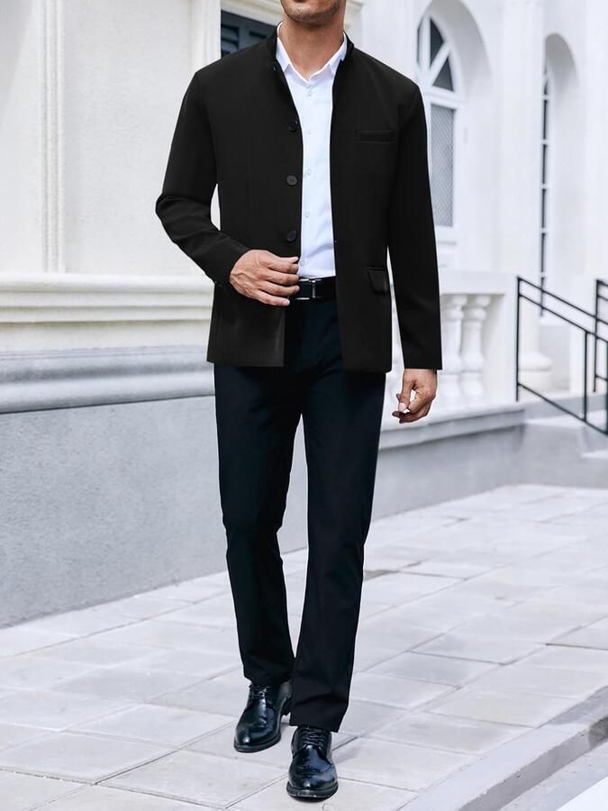 Casual blazer lichtgewicht met voering opstaande kraag geschikt voor zakelijk en formeel gebruik sportieve colbert