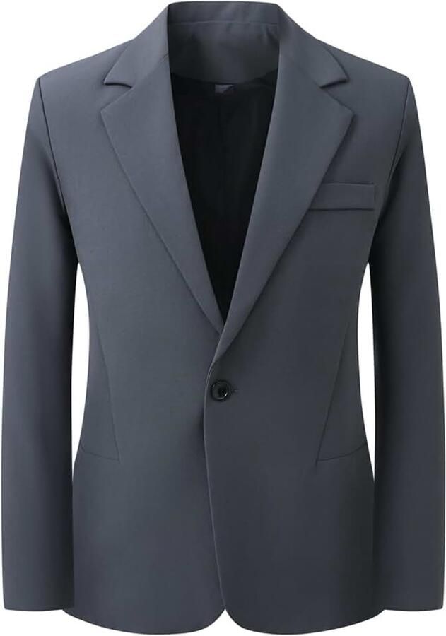 Casual blazer voor heren normale pasvorm 1 knoop revers zacht pak voor bruiloft en dagelijks gebruik