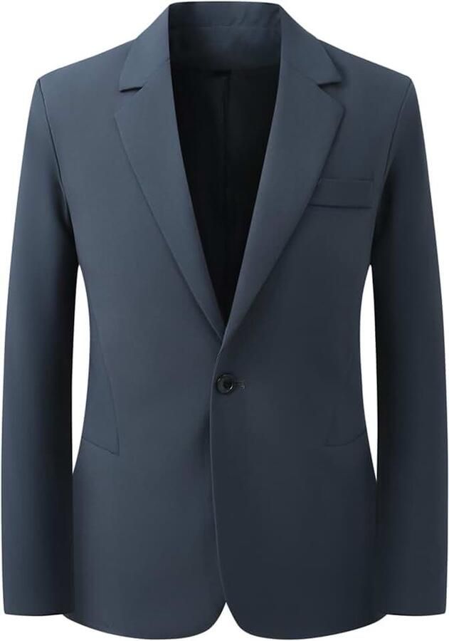 Casual blazer voor heren normale pasvorm 1 knoop revers zacht pak voor bruiloft en dagelijks gebruik