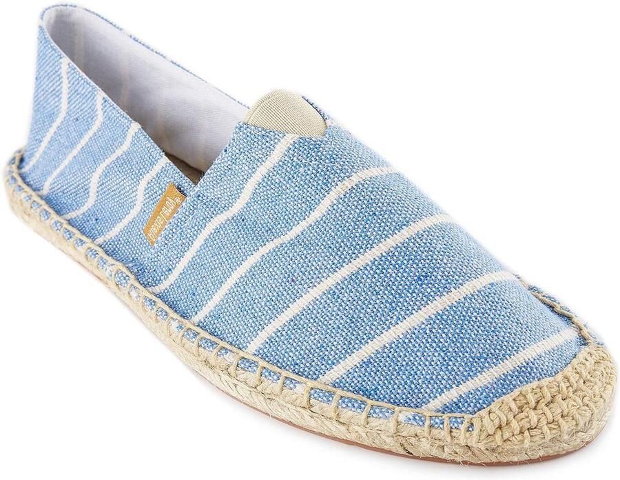 Casual Espadrilles Heren Instappers Gestreept Zomerse Vrije Tijd Ademend Canvas Standaard Maat Blauw