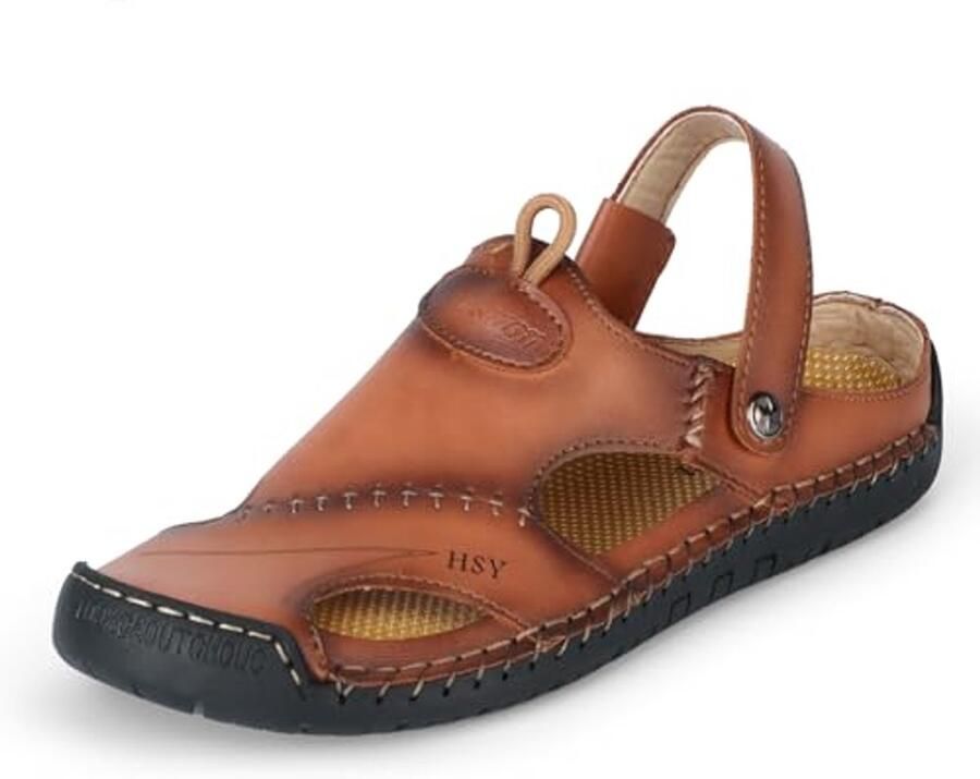 Casual Leren Sandalen voor Heren Ademend en Comfortabel voor Zomer en Wandelen