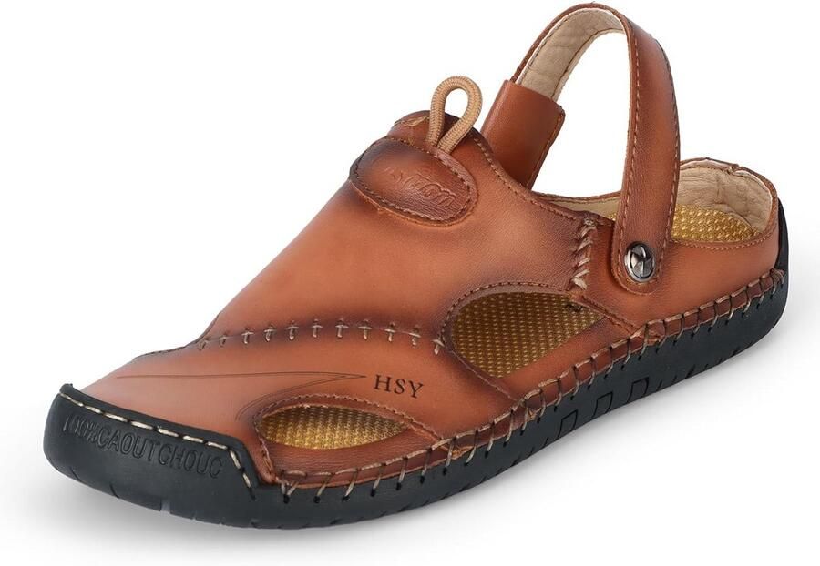 Casual Leren Sandalen voor Heren Ademend en Comfortabel voor Zomer en Wandelen