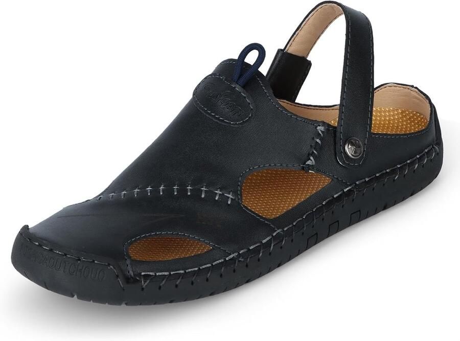 Casual leren sandalen voor heren gesloten teen ademend perfect voor strand en wandelen