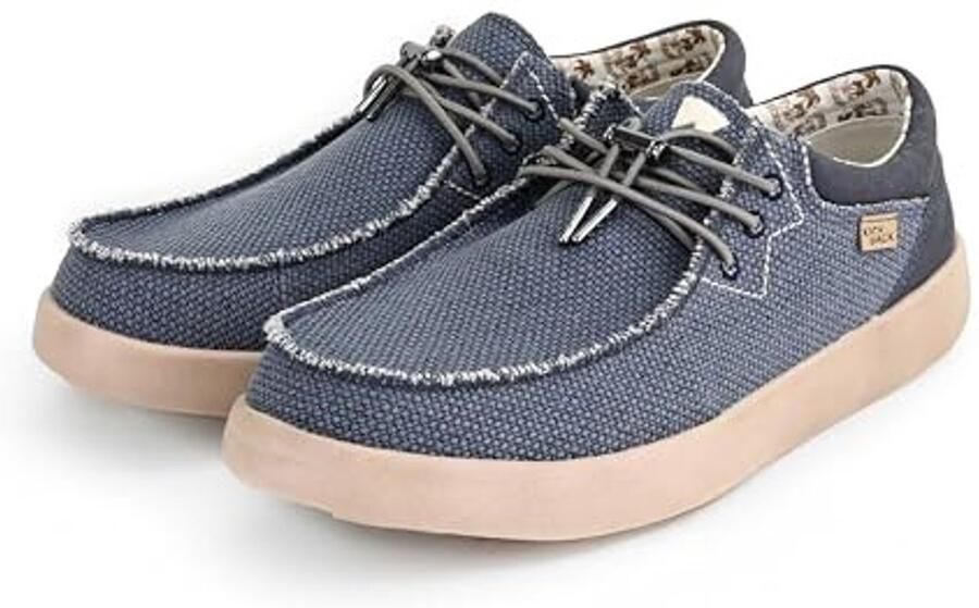 Casual Loafers voor Heren Lichtgewicht en Comfortabel Donkerblauw Canvas