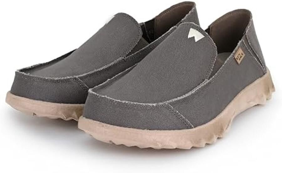 Casual Loafers voor Heren Lichtgewicht Slip-On Canvas Charcoal Brown