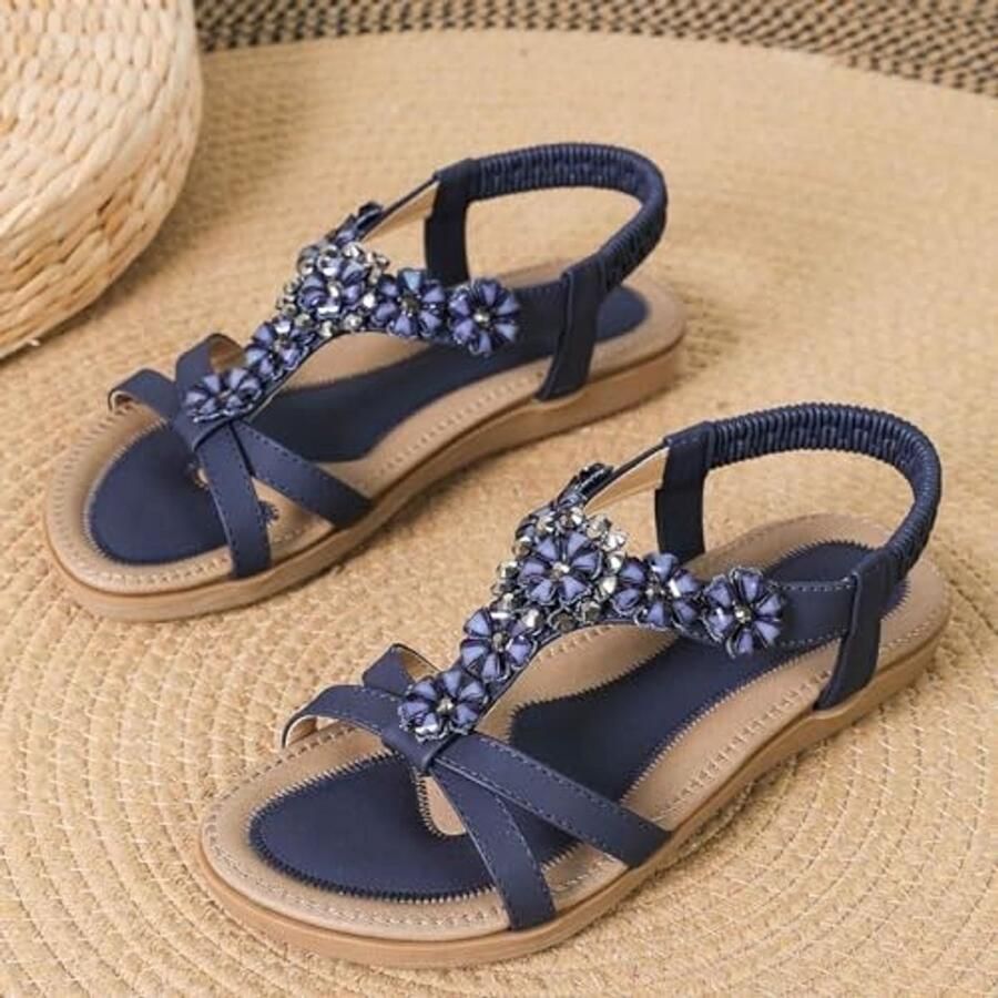 Casual Slip-On Sandalen voor Dames Marineblauw - Foto 1