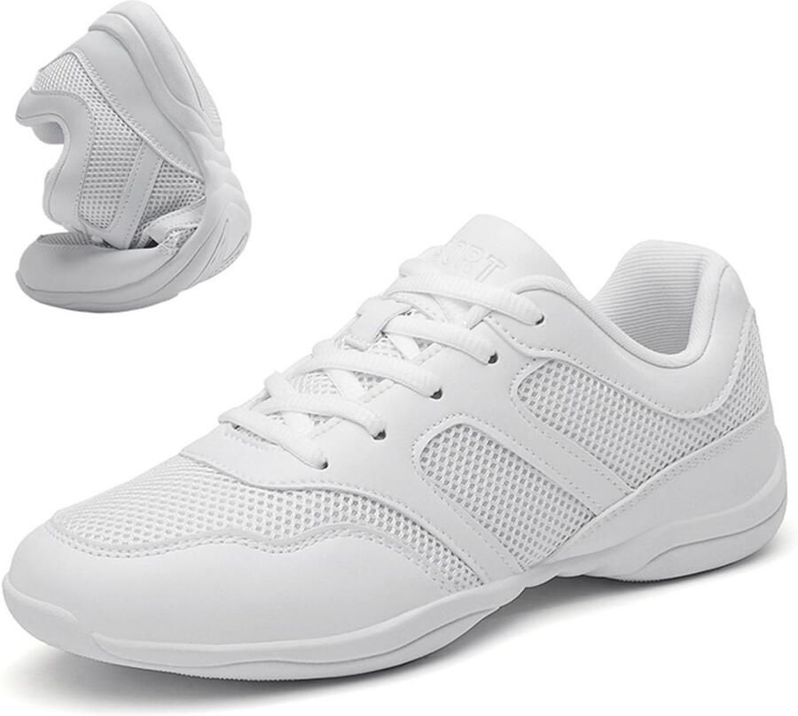 Cheerleading Schoenen voor Dames en Meisjes Witte Danssneakers voor Yoga Aerobics en Gym