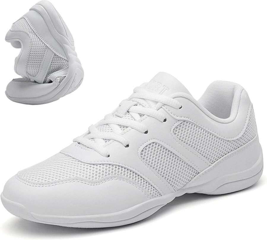 Cheerleading Schoenen voor Dames en Meisjes Witte Danssneakers voor Yoga Aerobics en Gym