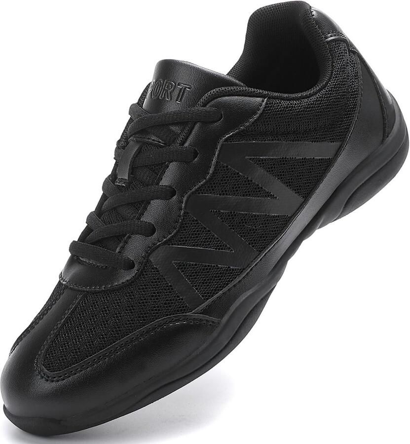 Cheerleading Schoenen Zwart 32 EU Lichtgewicht Danssneakers voor Dames en Meisjes