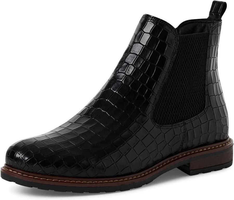 Chelsea-boot in zwart leer