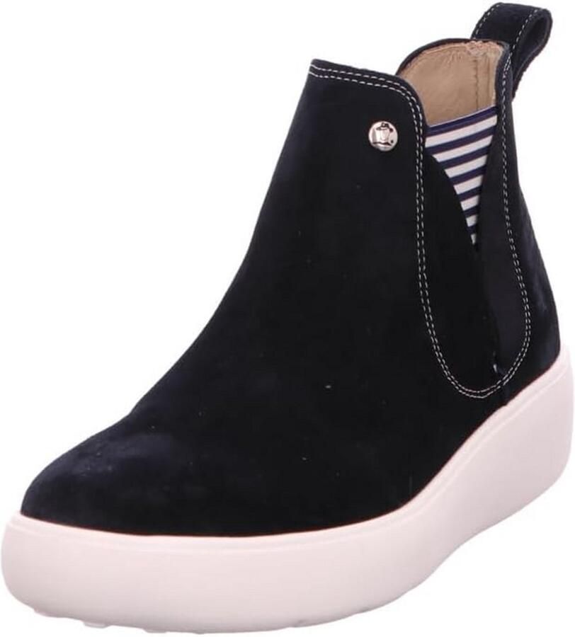 Chelsea Boots Dames Donkerblauw Suède Enkellaarsjes met Elastiek