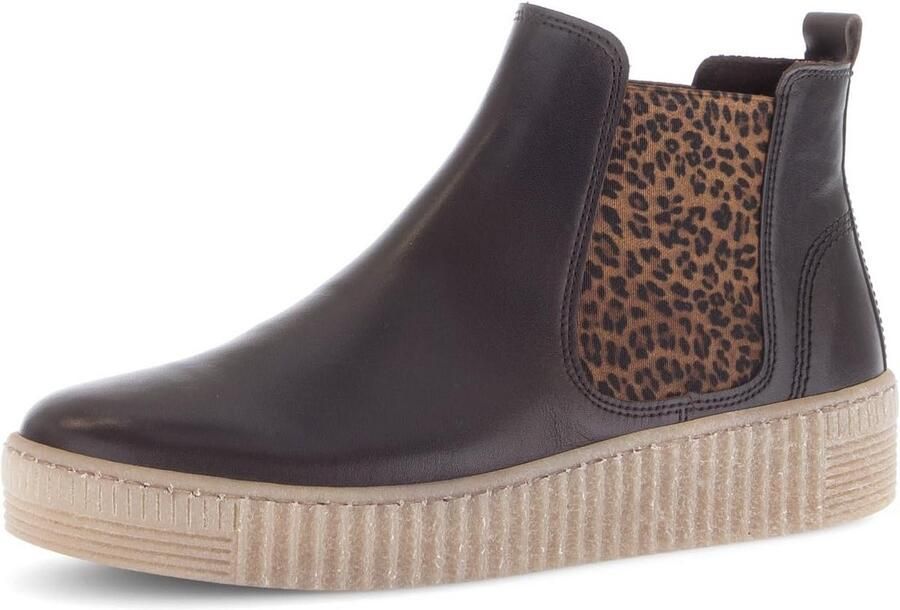 Chelsea Boots Dames Zwart Leer Comfortabele Pasvorm