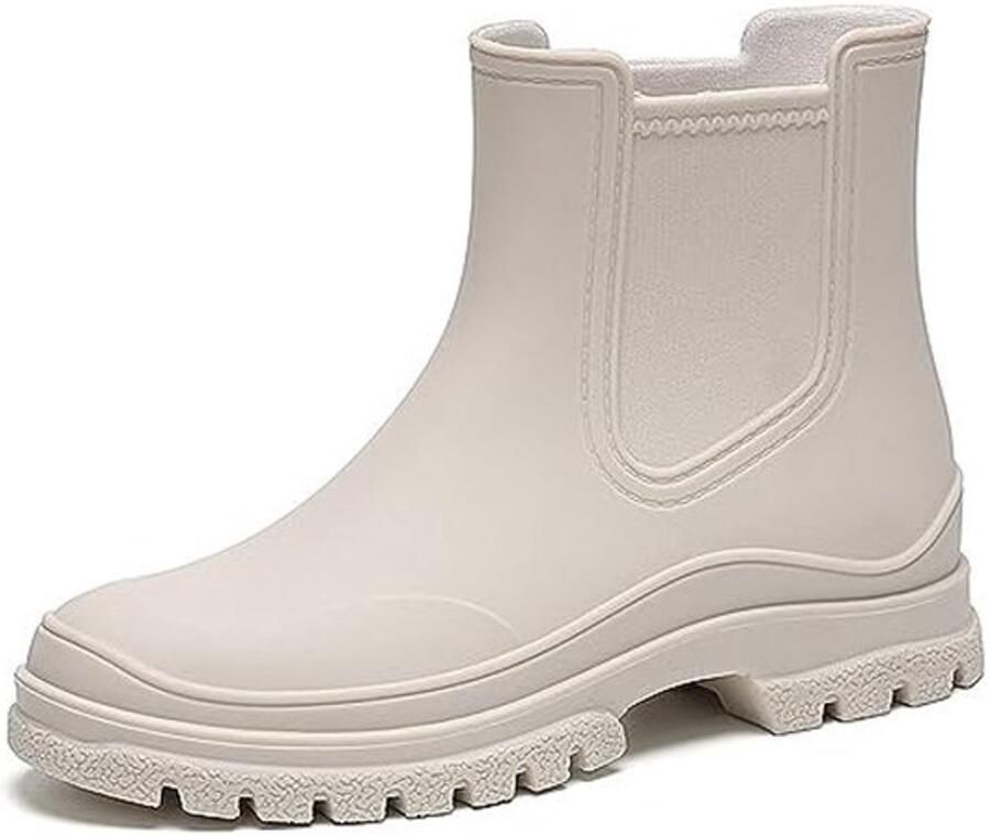 Chelsea Boots Korte Slip-On Regenlaarzen voor Dames Waterdichte Tuinlaarzen in Zwart