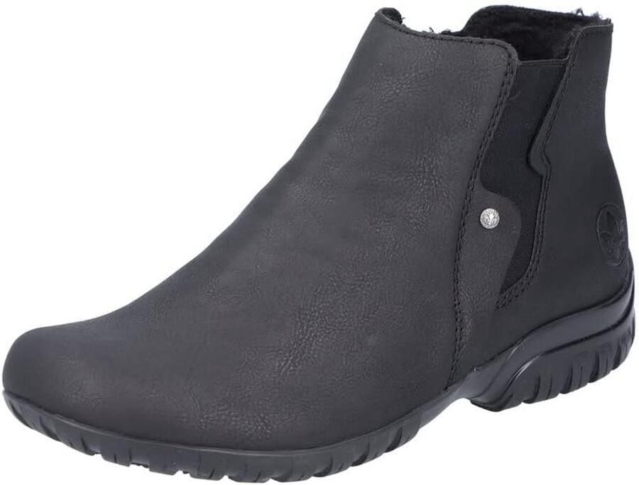Chelsea boots voor vrouwen zwart met warme voering en zijrits