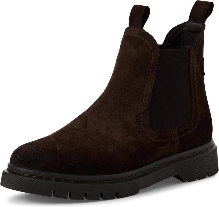 Chelsea laarsjes voor dames van imitatieleer en textiel