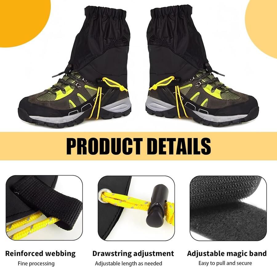 CHEVVY Pair Unisex Gaiters for Hiking Climbing Snow Boots Waterproof Ankle Boots Outdoor Snow Hiking Climbing ShopVlot - Foto 2