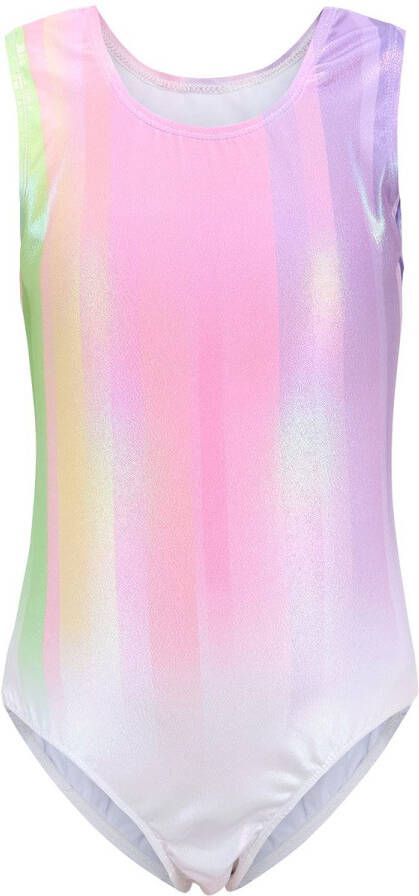 Children's leotard girls gymnastic suit shirt sleeveless ballet dance clothes 3-14 years pink 1 140 (10-12 Jaar)