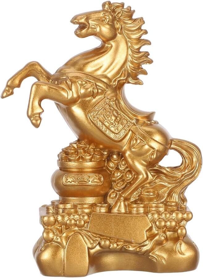 Chinees dierenriem paardbeeldje: 2026 Chinees Nieuwjaar verzamelfiguren sculptuur feng shui-decor voor succes rijkdom en geluk