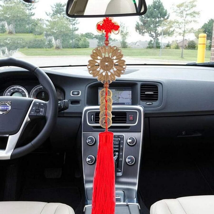 Chinese knoop hanger Chinese vijf keizer brons Feng Shui munt decoratie voor rijkdom en vrede desktop