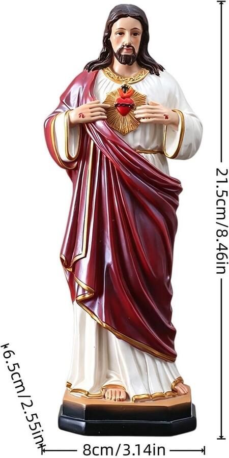 Christus Figuur Heilige Decoratie Harsen Figuren hoog Jezus Christ accent Voor Thuis Appartement Woonkamer Slaapkamer Studiekamer Boekenplank Schouwmantel - Foto 2