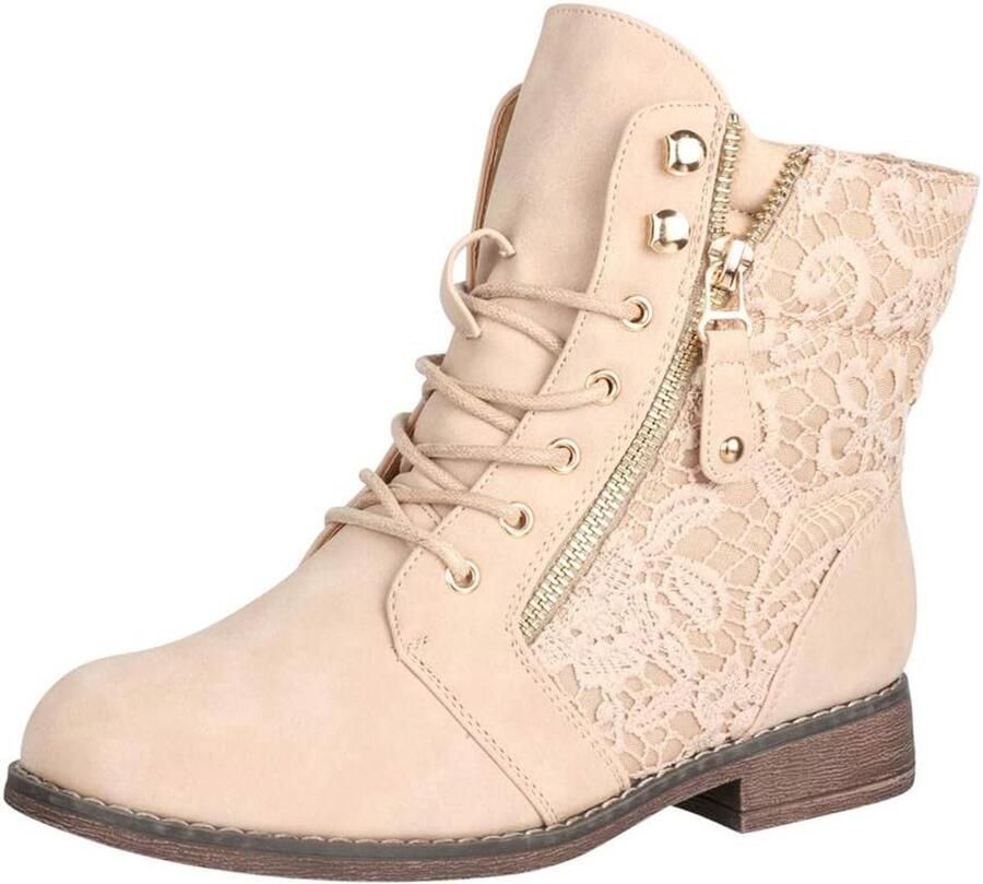 Chunky Dames Werklaarzen met Vetersluiting Hoogwaardige Stevige Laarzen