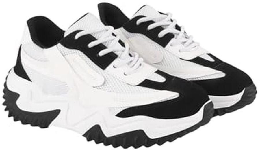 Chunky Platform Sneakers voor Vrouwen Casual Veterschoenen met Golvend Zool Ontwerp