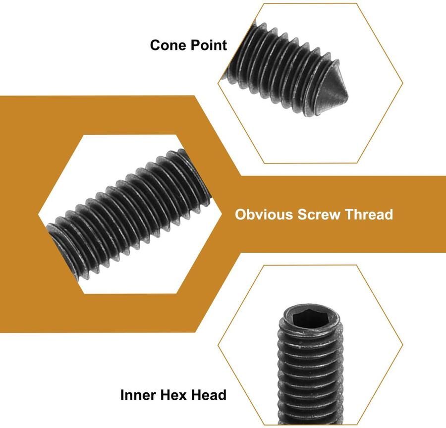 Cilinderschroeven 40 stuks M4 x 8 mm koolstofstaal conupunt inbusschroeven voor machines huisreparaties en bevestigingselementen zwart