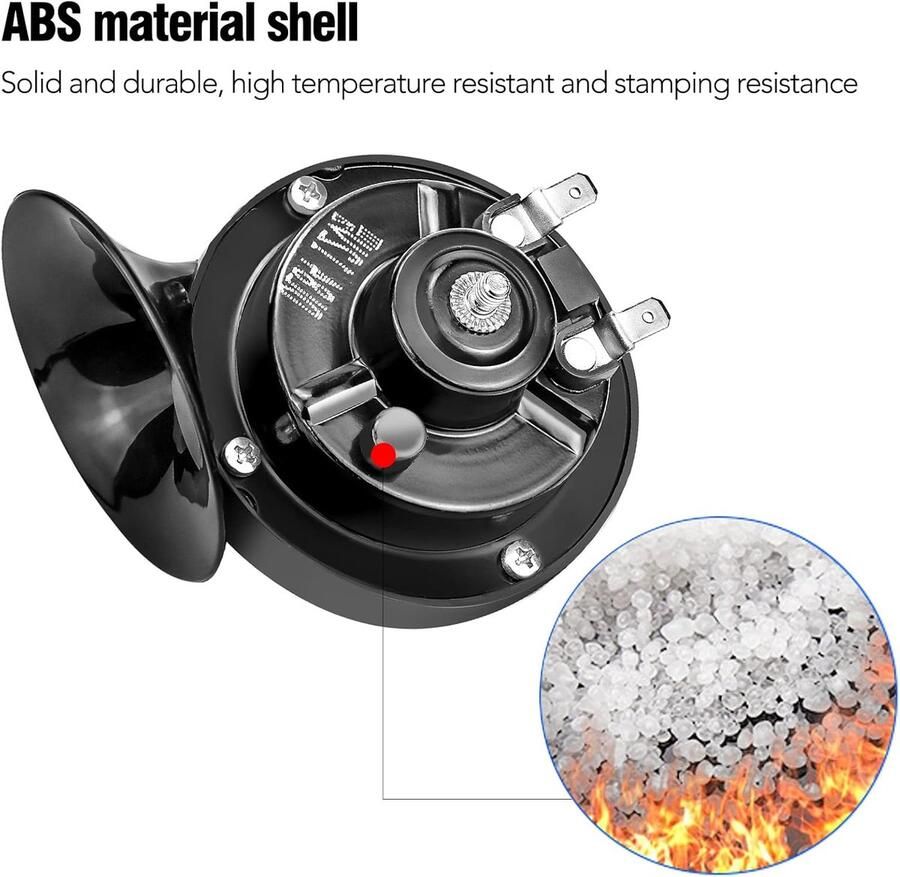 Claxon voor motorfiets 12 V 510 Hz krachtig universeel voor motorfiets auto elektrische voertuigen